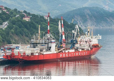 Russian Cargo Container Ship Nuclear-powered Icebreaker Sevmorput Corporation Fsue Atomflot Or Rosat