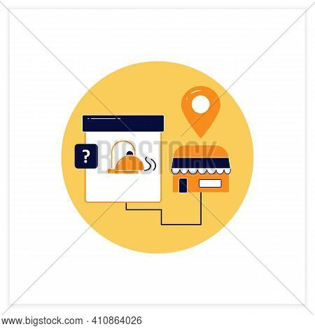 Ghost Kitchen Flat Icon. Preparation And Cooking Delivery-only Meals. Online Delivery Concept. Conta