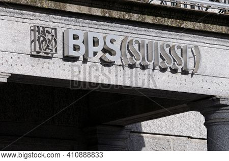 Bellinzona, Ticino, Switzerland - 25th February 2021 : Banca Popolare Di Sondrio Or Bps Suisse Bank 