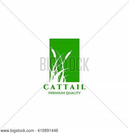 Cattails Logo Vector Illustration Design Vintage Linear