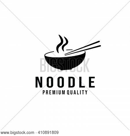 Noodle Logo Vector Illustration Design Vintage Icon Template