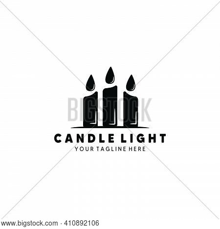 Candle Light Logo Vector Illustration Design Vintage Template Art