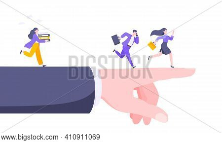 Business Mentor Helps To Improve Career And Choosing New Way Vector Illustration. Helping Hand , Men