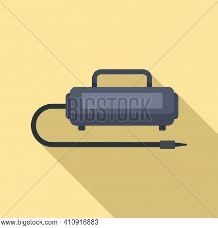 Stapler Air Compressor Icon. Flat Illustration Of Stapler Air Compressor Vector Icon For Web Design