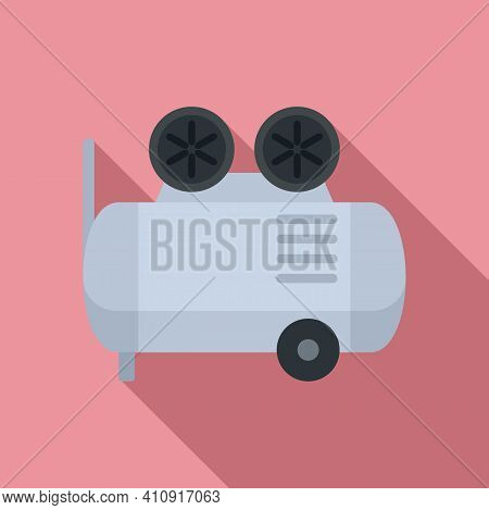 Airbrushing Air Compressor Icon. Flat Illustration Of Airbrushing Air Compressor Vector Icon For Web