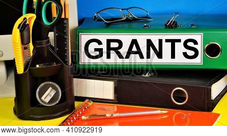 Grants. Text Label In The Folder. Gratuitous Subsidy To Organizations And Individuals For Conducting