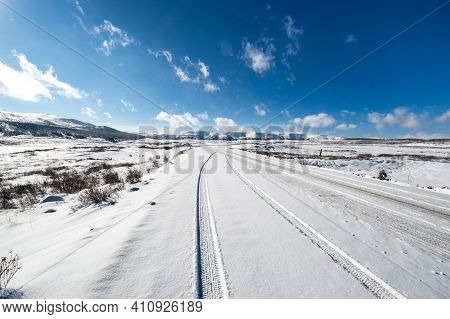 View Of Ulagan Highlands In Altay Mountains In The Winter, Siberia, Russia