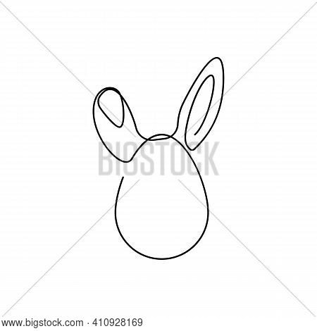Easter Bunny One Line Icon, Easter And Holiday, Rabbit In Egg Sign, Vector Graphics, Single Line, Ep