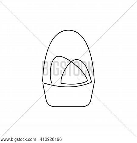 Single Line, One Line, Vector - Basket Of Easter Eggs