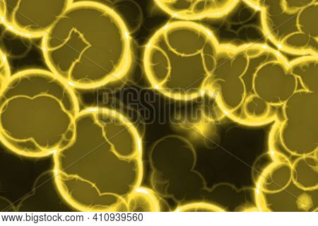 Nice Creative Yellow A Lot Of Organic Living Cells Digitally Made Background Texture Illustration
