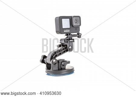 Moscow, Russia - Novemner 11, 2020: New Flagship Action Camera Gopro Hero 9 Black On Original Access