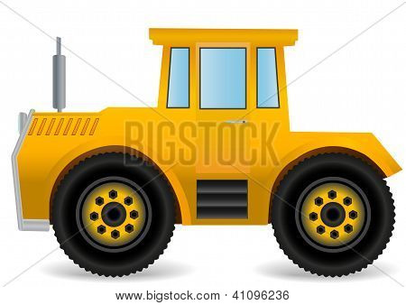 Ilustración de Vector el Traktor amarillo.