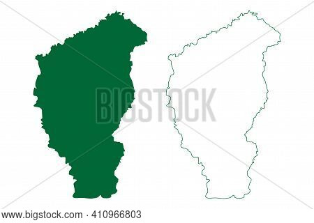 Kaimur District (bihar State, Patna Division, Republic Of India) Map Vector Illustration, Scribble S