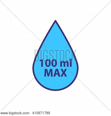 Liquids Transportation Rule Rgb Color Icon. Carry-on Bag For Travelling. 100 Ml Capacity Restriction