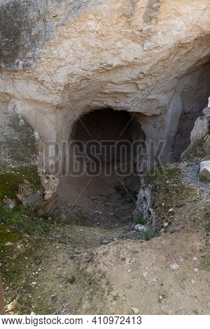 One Of The Dug Tunnels Leading To The Ruins Of The Palace Of King Herod - Herodion In The Judean Des