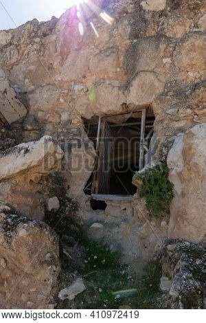 One Of The Dug Tunnels Leading To The Ruins Of The Palace Of King Herod - Herodion In The Judean Des