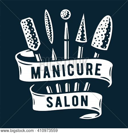 Emblem With Set Of Manicure Nailfile For Nail Bar