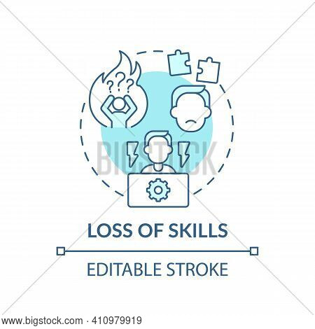 Loss Of Skills Concept Icon. Employees Losing Experience In Quarantine Idea Thin Line Illustration. 