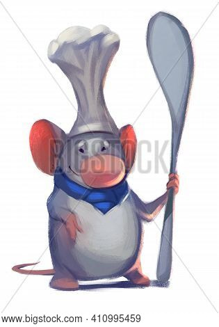 Cute Rat Chef 2d Art Digital Draw