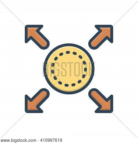 Color Illustration Icon For Expand Enlarge Grow Extend Spread Arrow Fullscreen Widen Maximize