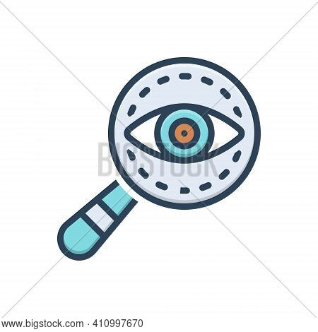 Color Illustration Icon For Mystery Secret Secrecy Enigma Arcanum Hugger-mugger Suspect Inspector De