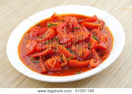 Spicy tomato curry.