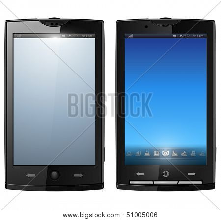 Smartphone, mobile phone isolated, realistic vector illustration.