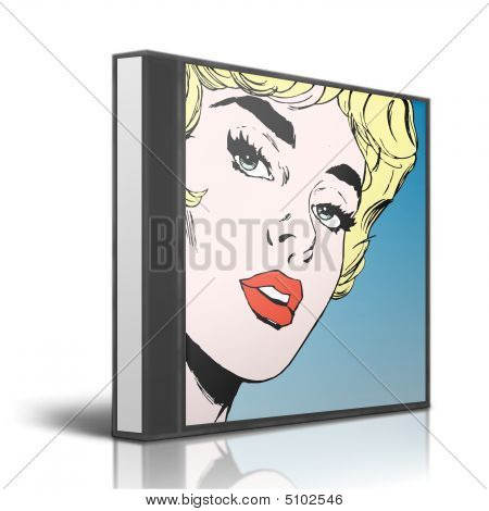표지에 아름 다운 여자의 얼굴을 가진 Dvd 상자