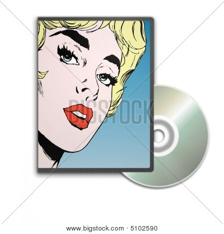 표지에 얼굴 A 아름 다운 여자와 Dvd 상자
