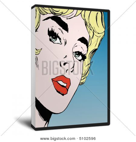 표지에 얼굴 A 아름 다운 여자와 Dvd 상자