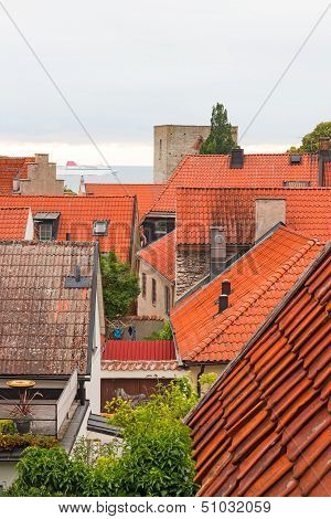 View Over Swedish Town Visby