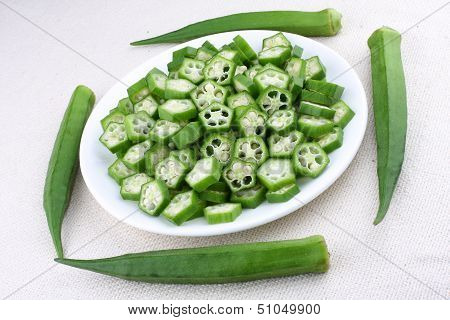 Sliced Organic okras