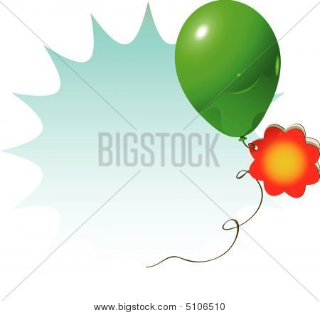 판매 사인 녹색 풍선