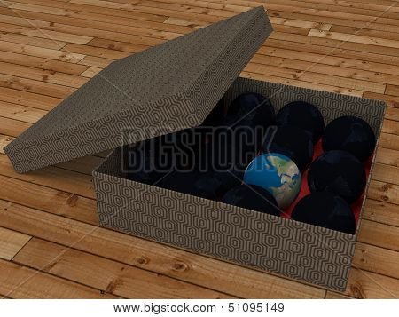 Earth billiard balls set