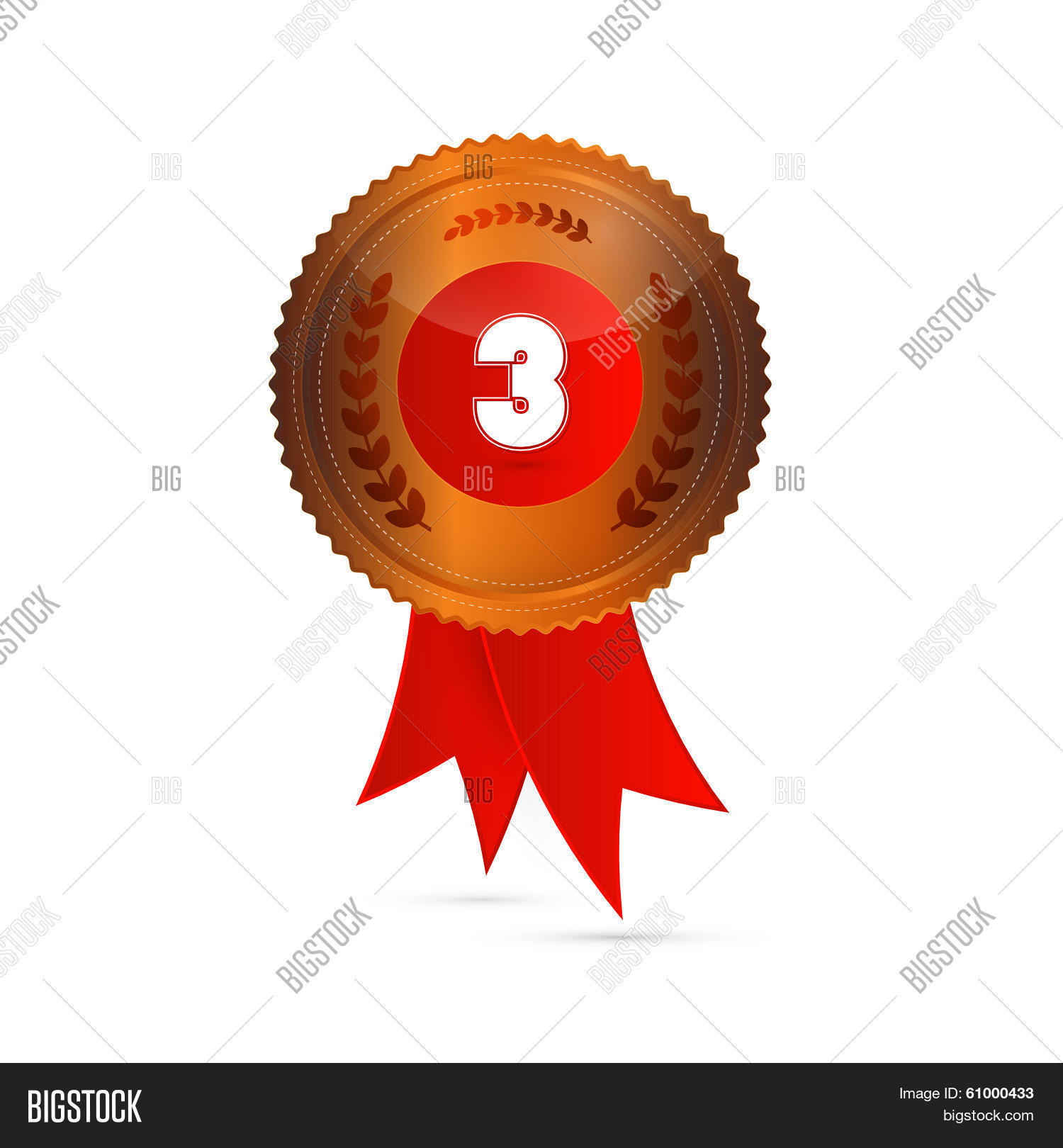 Bronze Medal Red Vector & Photo (Free Trial) Bigstock