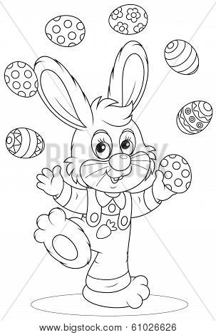 Easter Bunny juggler