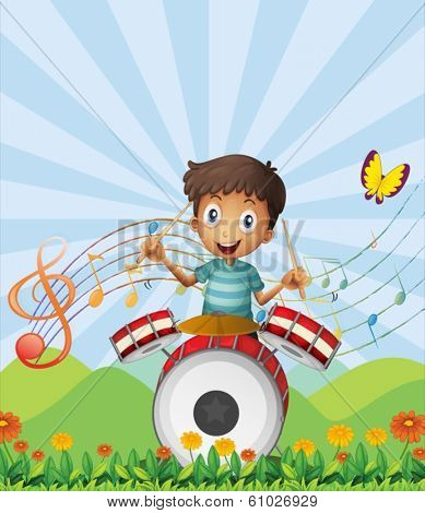 Illustration of a little drummer