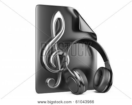 Headphones, Playlist And Notes - Concept Of A Music