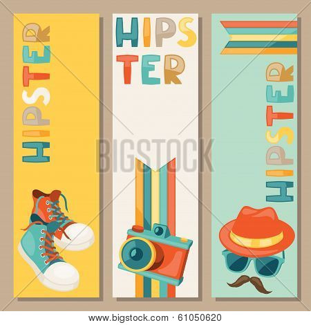 Hipster style vertical banners.