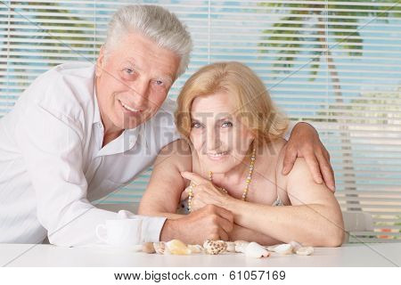 Charming old couple at the resort
