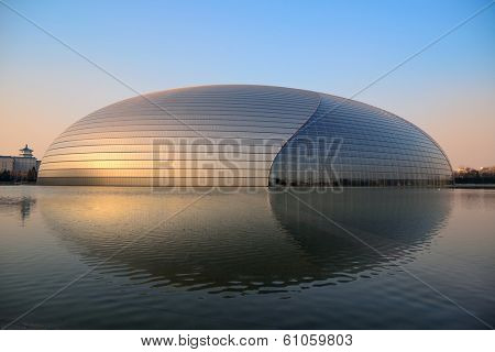 BEIJING, CHINA - APR 6: National Centre for the Performing Arts NCPA on April 6, 2013 in Beijing, China. Cost 2.8B CNY, it seats 5,452 people. The first performance was held in December 2007