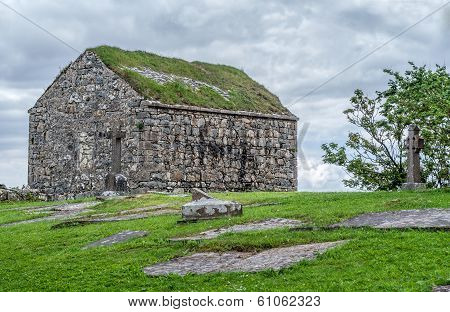 Stone Church In Cemetery, Spiddal, County Galway, Galway, Ireland