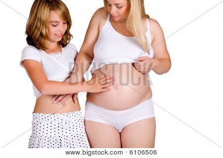 รู้สึกขนาดท้องของฉันเมื่อเทียบกับป้าตั้งครรภ์