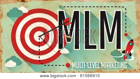 MLM Concept. Poster in Flat Design.