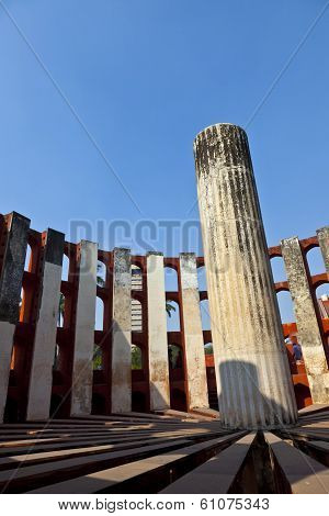 DELHI, INDIA - AUG 3, 2013: astronomical observatory Janta Mantar in jaipur, India