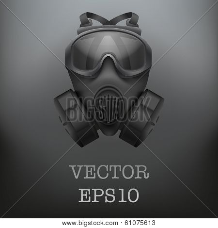 Background of Military black gasmask vector