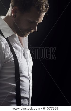Serious Young Rocker in Profile