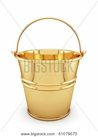 Golden Bucket Isolated