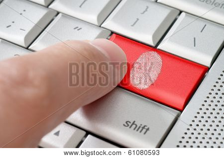 Fingerprint Left On Keyboard Hack Concept