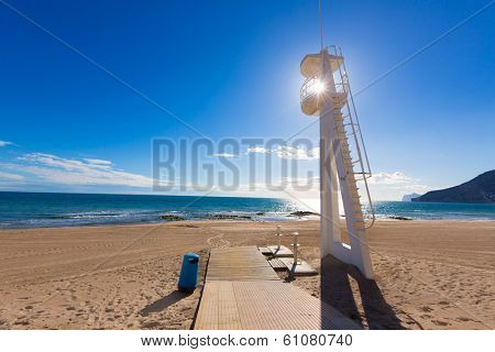 Calpe playa Arenal Bol beach near Penon de Ifach at Alicante spain